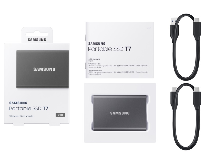 SAMSUNG Portable T7 2TB sivi eksterni SSD MU-PC2T0T