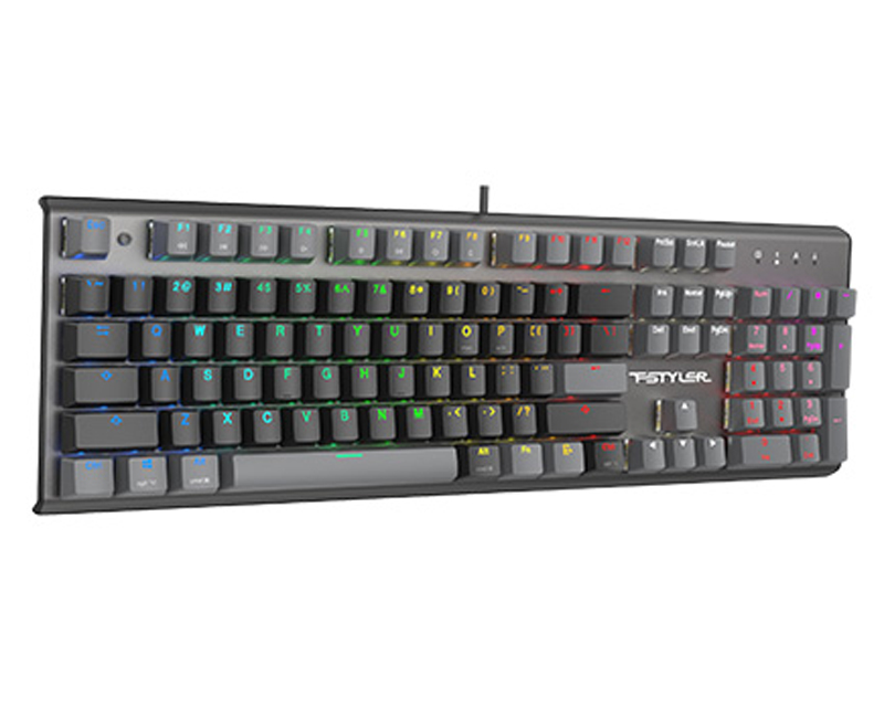 A4 TECH FS100 FSTYLER USB Neon Backlit US crna tastatura - Slika 2