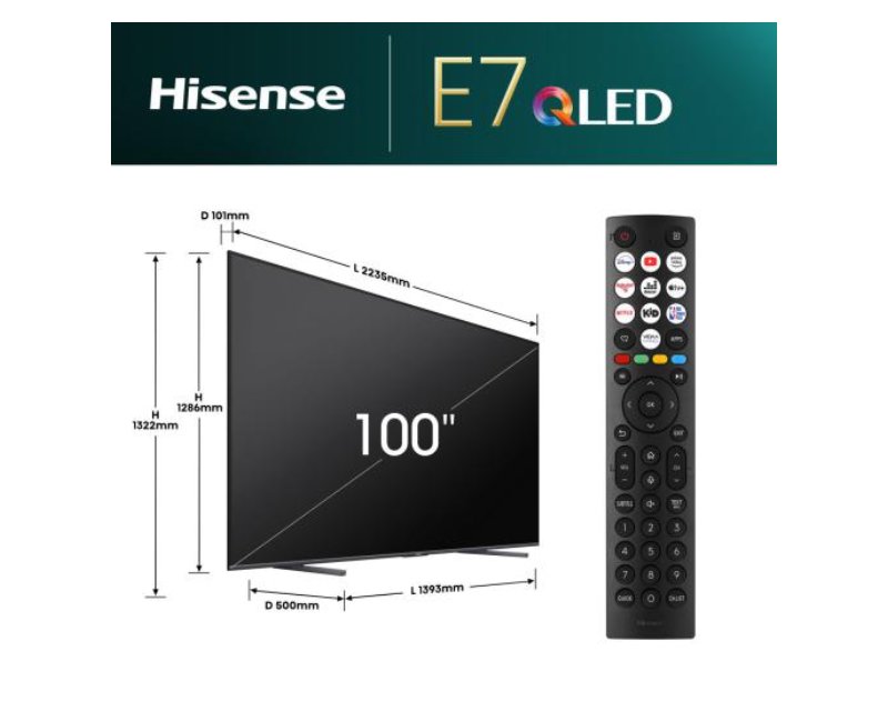 HISENSE 100 inča 100E7NQ QLED 4K UHD Smart TV - Slika 3