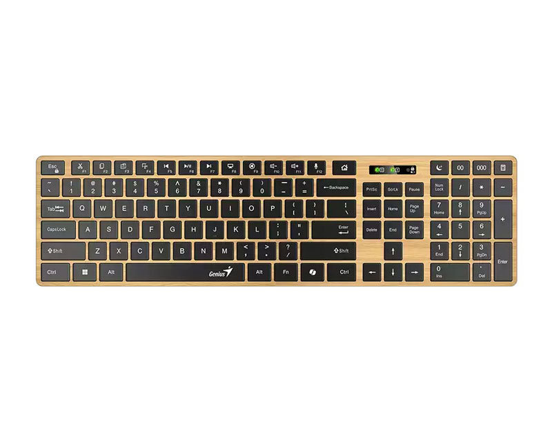 GENIUS SlimStar 7250BT, AI, Pine Wood US wireless tastatura - Slika 2