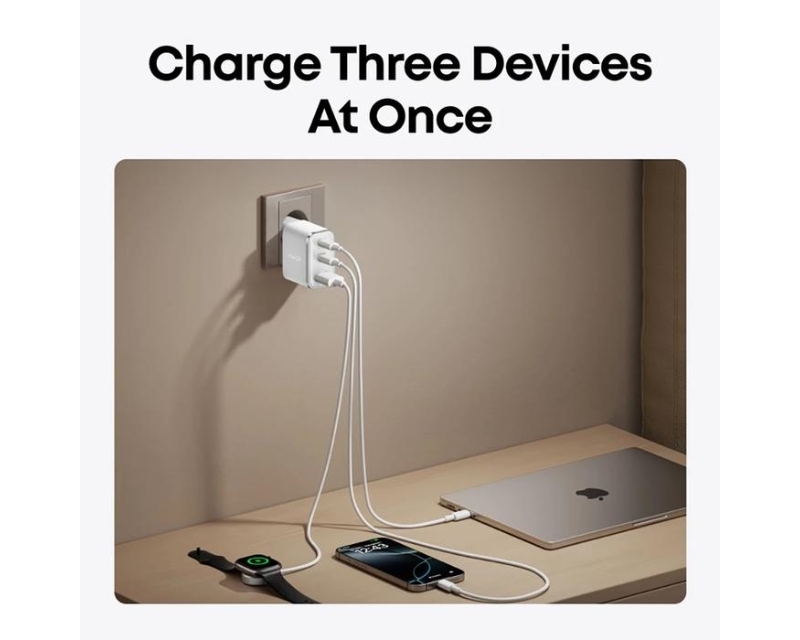 ANKER Prime 70W GaN zidni brzi punjač, 3-porta (2x USB-C i 1x USB-A) crni - Slika 2