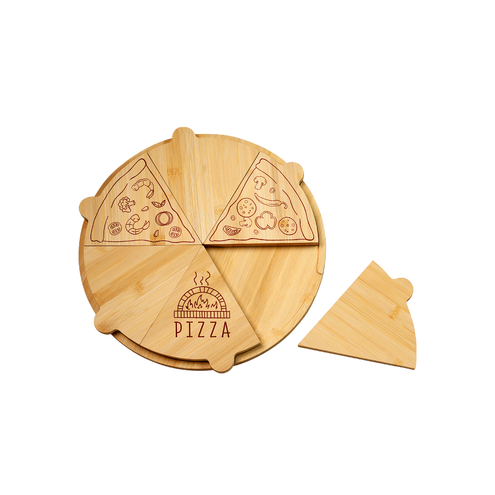 KESPER KSP58468 DASKA ZA PIZZU BAMBUS 36,5 CM SA 6 POJEDINAČNIH KRIŠKI