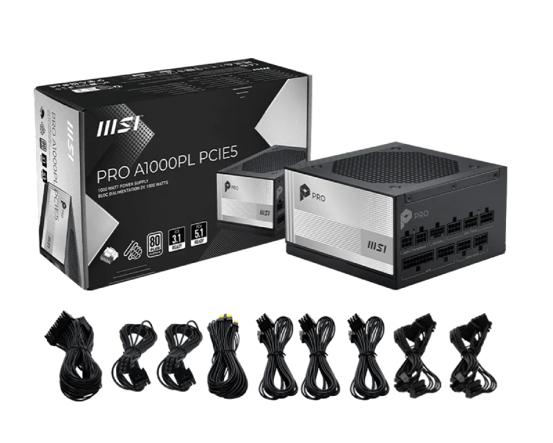 MSI PRO A1000PL PCIE5 1000W napajanje - Slika 2